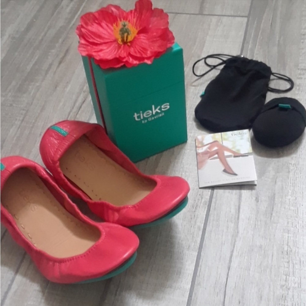 ⛱️🔥Tieks - Poppy Red-Orange Limited Edition Ballet Flat - 9